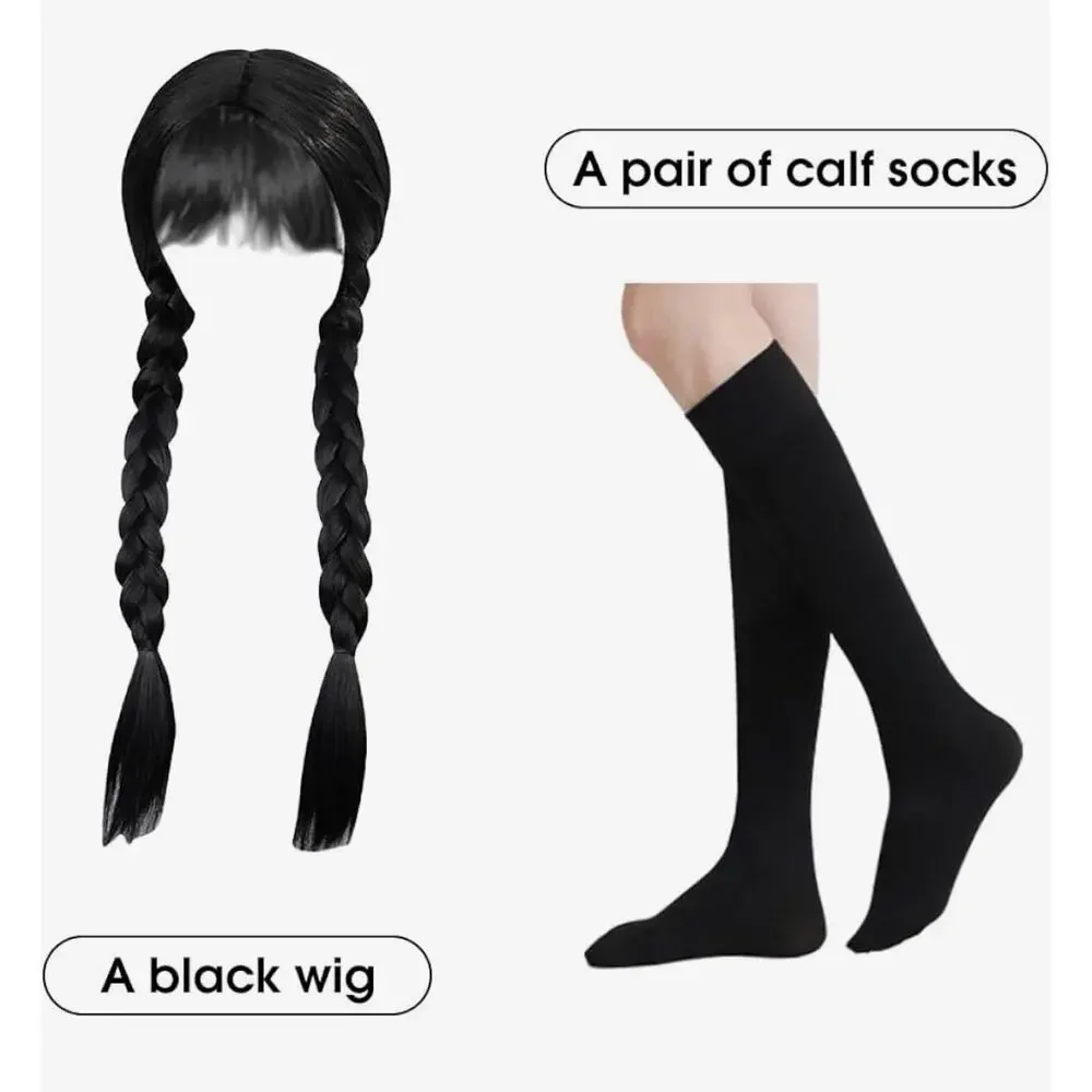 Girls Cosplay Outfit Kids Halloween Black Dress Costume for Ages 6-8 Size 120.